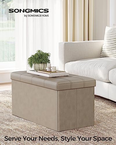 SONGMICS Storage Ottoman Bench, 30 Inches Folding Foot Rest Stool - Image 3