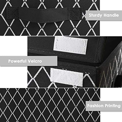 Toy Chest Box Storage Bins for Boys Girls, Kids Large Collapsible Sturdy Container Organizer with Fabric Flip-Top Lid & Handles for Clothes, Blanket, Nursery, Playroom, Bedroom 24.5x13x16 (Black) - Image 6