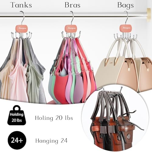 Cedar Wooden Belt Hanger, Belt Organizer for Closet,Rotatable Tie Rack,Belt Holder,Hanging Closet Storage Hook for Belt, Bra, Tank Top, Tie, Scarf, Purse, 1PCS - Image 6