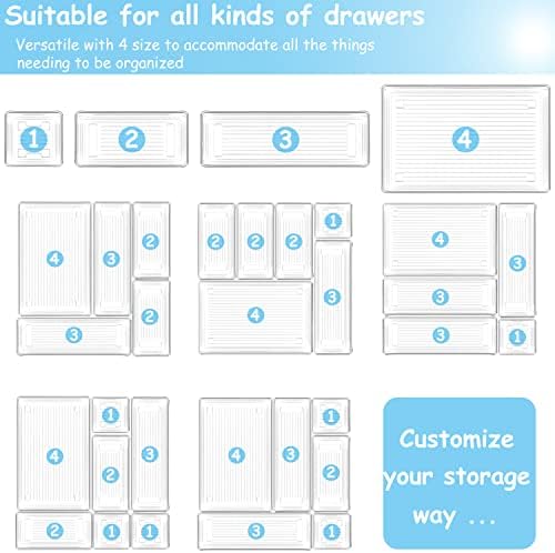 DCA 25 PCS Clear Plastic Drawer Organizer Trays, Storage Bins - Image 4