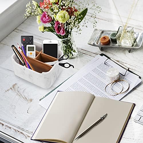 2 Pack Remote Control Holders, Desk Organizers with Dividers,White - Image 5