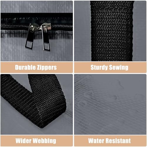 NATURELUX Heavy Duty Moving Bags - Extra Large Packing Bags and Storage Totes, Collapsible and Foldable Option for Moving and Storage, Grey, 93 L - 6 Pack - Image 4