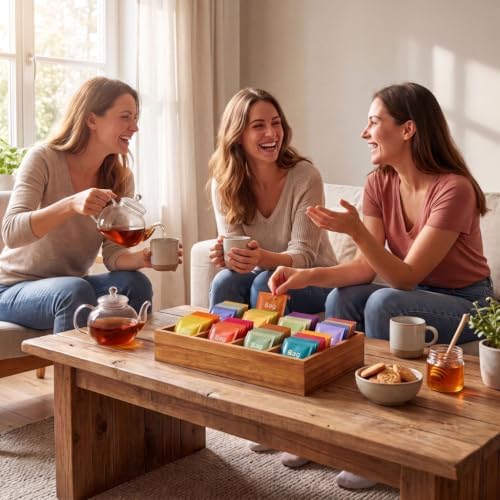 Acacia Wood Tea Bag Organizer with 8 Slots, Tea Bag Holder for Countertop - Image 5