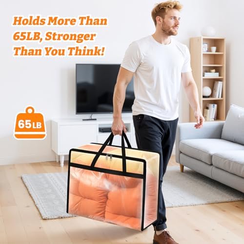 BlissTotes Moving Bags 40L 4PCS, Clear Clothes Storage Under Bed Storage - Image 2