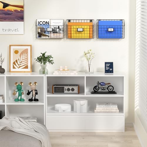X-cosrack 3-Tier Detachable Hanging Wall Files, Wall Mounted Mail Basket - Image 5