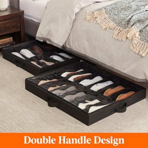 Lifewit Under Bed Shoe Storage Organizer Container, 3 Pack(12 Shoes Cells) - Image 5