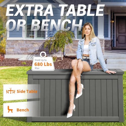 Outdoor Storage Box Waterproof, 300 Gallon Deck Box for Patio Storage - Image 5