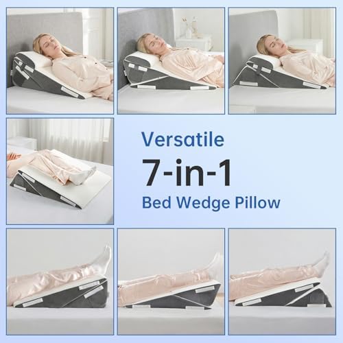 Vekkia 2PCS Wedge Pillow Set for Sleeping After Surgery,Fit for Acid Reflux - Image 6