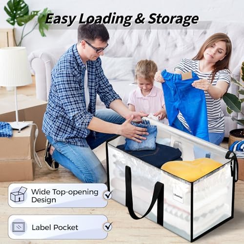 ukeetap 8 Pack Extra Large Clothes Storage Bins with Lids, Clear - Image 5