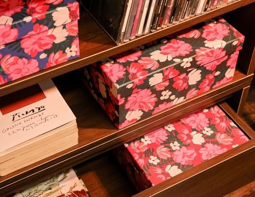 3-Piece Decorative Storage Boxes with Lids, Vibrant Pink and White Flower, Paperboard Keepsake box Set, Photo Storage Box for Memory, Home Decor, Knick-knacks Organizer, Shelf Decor - Image 4