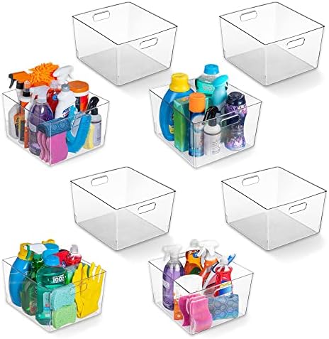 ClearSpace Clear Plastic Storage Bins for Kitchen, Fridge, Pantry, 8 Pack by ClearSpace