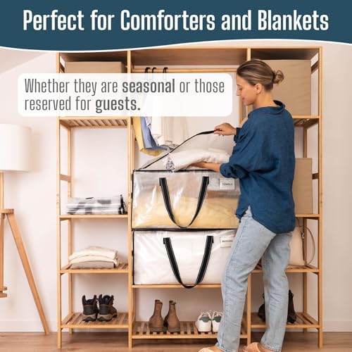 VENO Moving Bags, Storage Bags, Wide Open Top, Clear, 2 Pack - Image 2