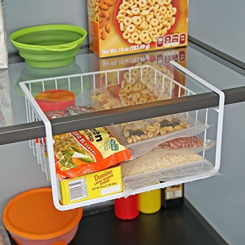 White Wire Under-Shelf Storage Basket, 17-Inch – Durable Organization Solution for Kitchen, Pantry, and Closet - Image 3