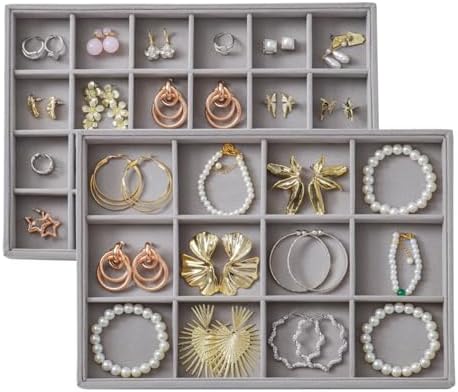 Large Velvet Jewelry Tray Display Drawer Inserts 2 Pack by Unknown