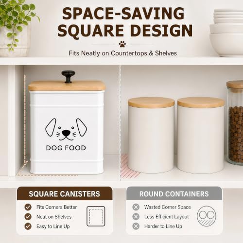 Dog Food Storage Container 6.7"W x 9.3"H Airtight Metal Canister - Image 7