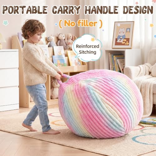 Bean Bag Cover No Filler Stuffed Animal Storage Bean Bag Chair Cover - Image 5