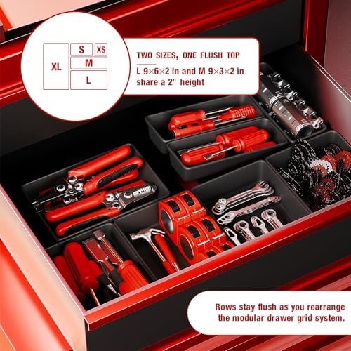 10 PCS Tool Box Drawer Organizers, Large & Medium Tool Trays for Tool Box Organization, Tool Organizers and Storage for Garage and Rolling Tool Chest - Image 4