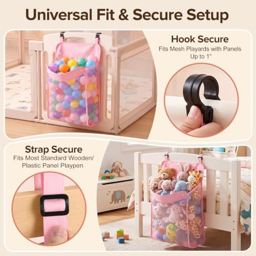 Playpen Toy Organizer, Stuffed Animal Storage & Hanging Diaper Organizer - Image 5