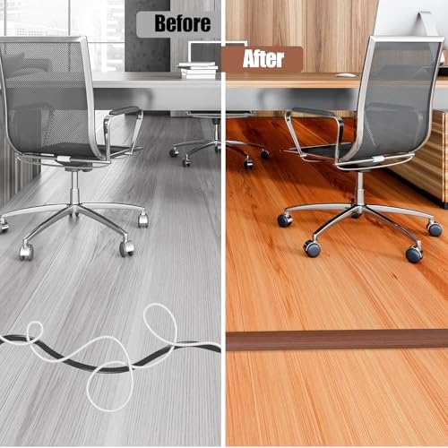 Floor Cord Cover Self Adhesive Cord Hider,10FT Cable Management, Extension Strip Protector for Wires, Prevent Cable Trips for Offices, Gyms, Exhibitions Cavity:0.39"(W) x 0.27"(H) Wood Red Teak - Image 5
