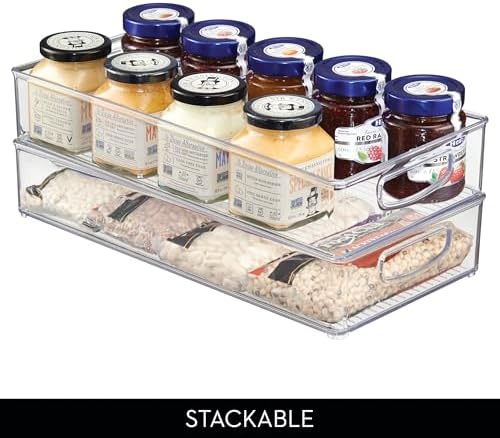 iDesign Stackable Clear Plastic Extra Long Pantry Organizers, 4-Pack - Image 5