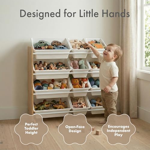 Humble Crew Kids Toy Organizer with 12 Bins, 4 Tier Storage for Playroom - Image 3