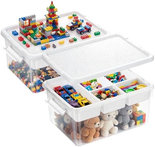 Citylife 17QT 2-Pack Toy Organizer Craft Storage Buildable Lid Movable Tray by CitylifeHomeOrganization