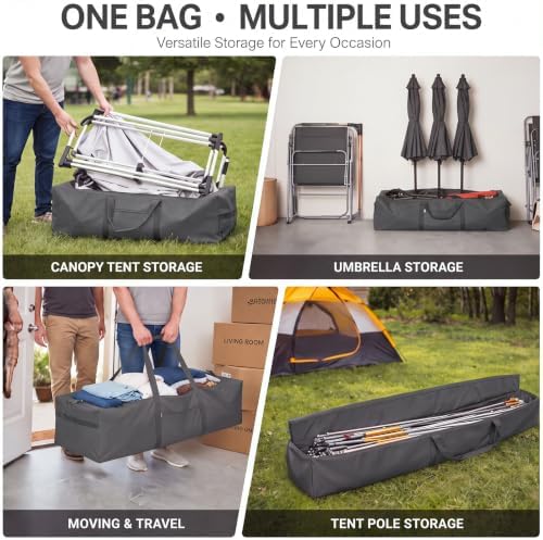 1 Pcs 60 x 17 x 20 Inch, 332 L Large Storage Duffle Bag Gray - Image 6