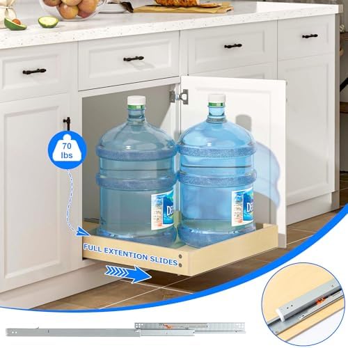 WelFurGeer Heavy-Duty Plywood Pull-Out Cabinet Drawers, 23" W x 22" D Pull Out Drawer for Cabinet, Smooth Slide-Out Shelves for Kitchen Cabinets, Durable Pullout Drawers for Home Kitchen Organization - Image 6