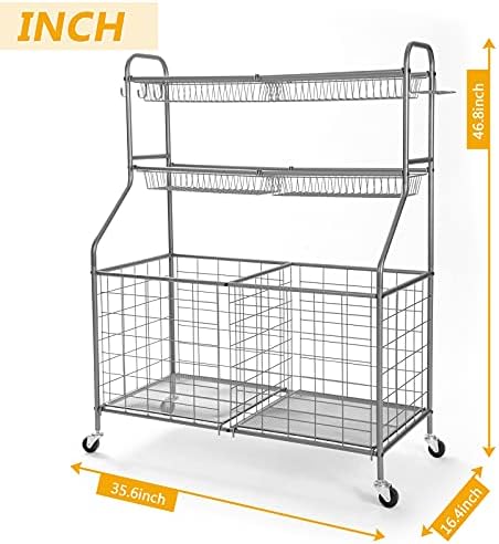 Kinghouse Garage Ball Organizer, Includes Storage Bin, Bat Holder, Hooks - Image 7