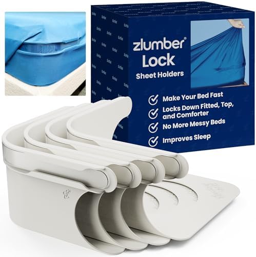 The Original USA Patented ZlumberLock - Secure Sheet Holder with Heavy-Duty Mattress Straps – No More Loose Bedding, Universal Fit, Easy One-Time Installation by Zlumber