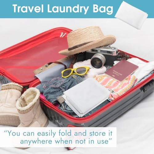 2 Pack Mesh Laundry Bags 23x34 Inch Drawstring Locking for Travel Home - Image 6