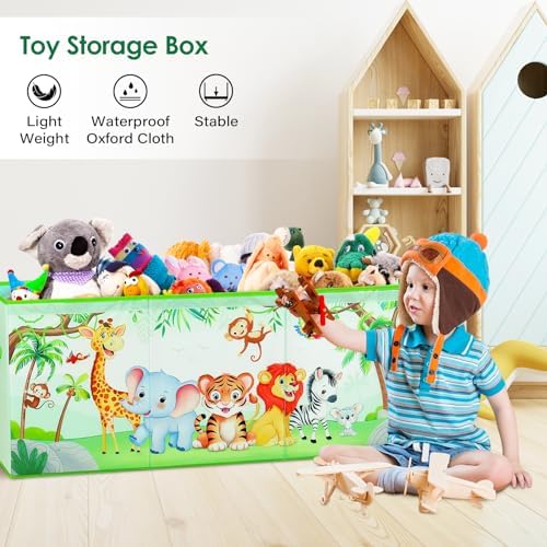decalsweet Large Toy Box Collapsible Chest Organizer with Flip Lid for Kids - Image 5