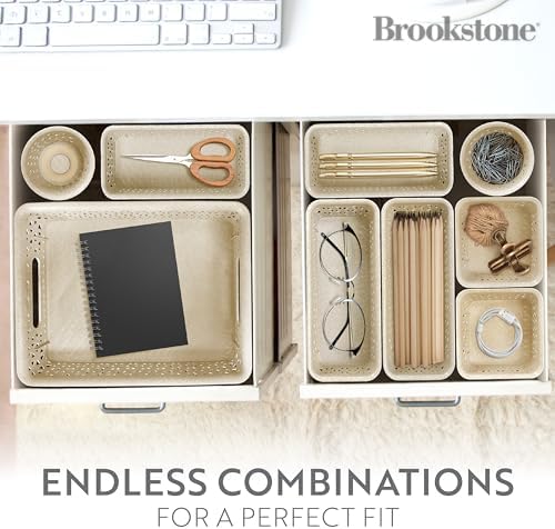 BROOKSTONE, 10-Piece Multi-Purpose Organizing Set – Nesting Baskets for Drawers & Vanity, Customizable Storage, Eco-Friendly, Versatile for Home, Office, Bathroom, and Kitchen - Image 4