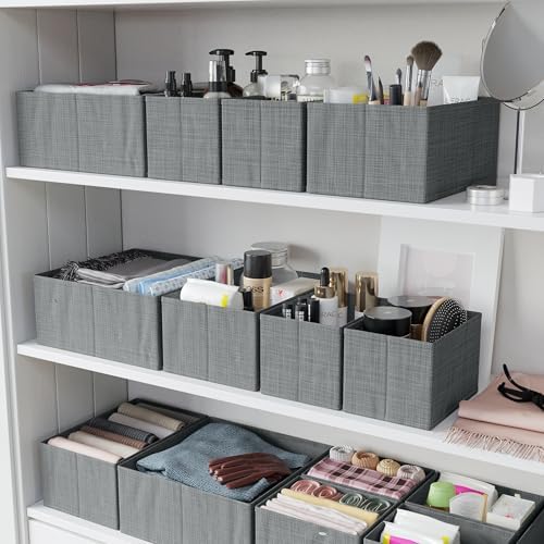 Drawer Organizer Clothes Set of 12 Grey - Dresser Organizer For Nursery, Bedroom, Closet - The Perfect Baby Clothes Organizer and Storage & General Nursery Organization or Dresser Drawer Organizers - Image 6