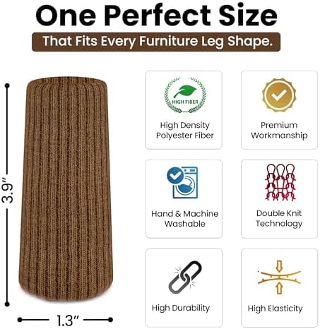 Chair Leg Socks 48/80 Pcs Brown Furniture Leg Covers Floor Protectors - Image 3