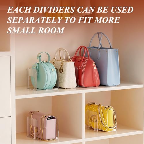 Clear Purse Organizer for Closet, Adjustable Purse Storage Handbag Storage Shelf Dividers, 1 Set Plastic Clutch Dividers for Closet Organizers Perfect for Purse Handbag Books - Image 6