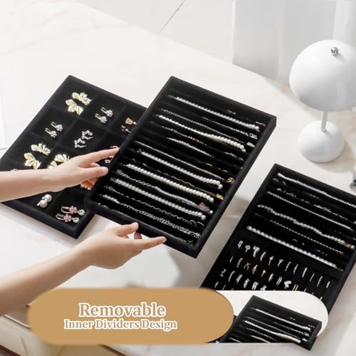 Large Velvet Jewelry Tray Display Drawer Inserts 2 Pack - Image 3