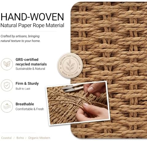 Pantry Baskets for Organizing,Wicker Storage Bins, 3 Pack, Natural - Image 2