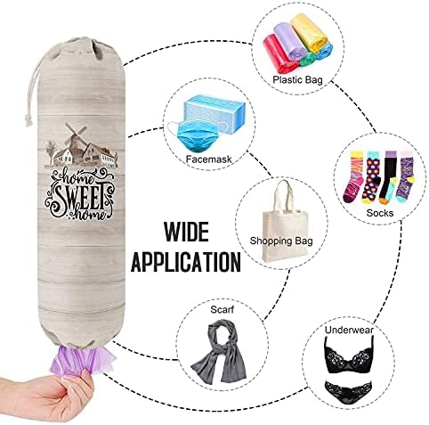 Home Sweet Home, Grocery Bags Holder Organizer for Shopping Bags，Wall Mount Plastic Bags Storage Container Dispensers, Gift for Women Mother Grandmother Friend - Image 6