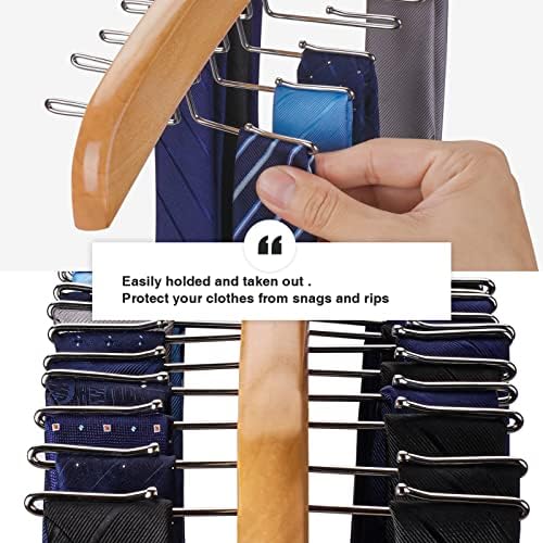 Tie Hanger 2 PCS 24 Hooks Tie Racks for Men Closet, Tie Rack with Upgraded 360°Rotating,Tie Hangers for Men,Tank Top Hanger,Neck Tie Organizer,Belts Scarves Accessories for Bras,Tank Tops - Image 3
