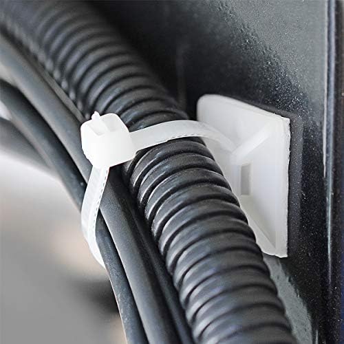 XHF 500 PCS 3/4" White Self Adhesive Cable Zip Tie Mounts Wire Cable Clips Holders Management Anchors Organizer Holders Squares(HS-101S) - Image 3