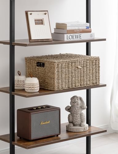 StorageWorks Wicker Basket with Lid, Storage Baskets with Lids, Seagrass - Image 5