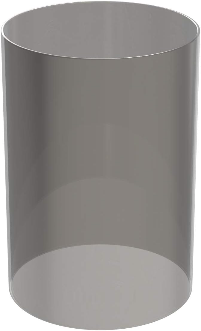 Electroplated Glass Hurricane Mirror Effect Cylinder Candle Holder Bottomless Glass Sleeve Lamp Shade Replacement (Grey,4X12)