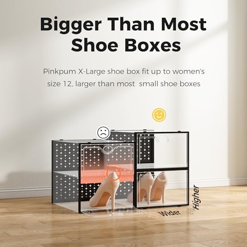 Pinkpum 12 Pack X-Large Shoe Storage Boxes, Shoe Organizer Clear Stackable - Image 5
