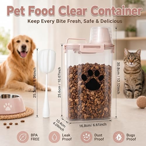 Dog Storage Container with Cleaning Brush and Measuring Cup - Image 2