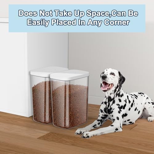 6 Lbs Airtight Dog Cat Pet Food Storage Container PopTop White 2Pack - Image 2