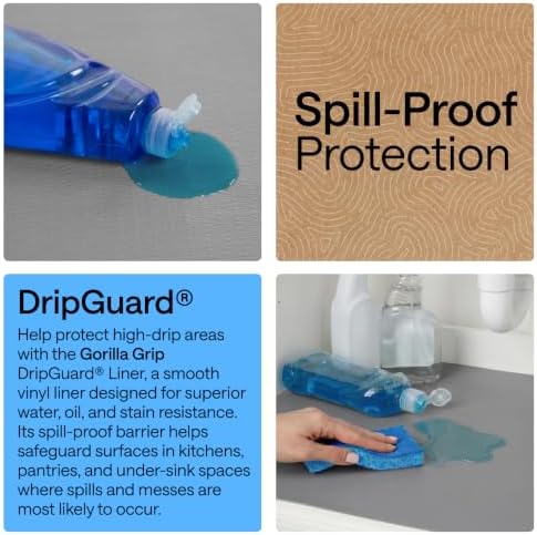 GORILLA GRIP Shelf Liner, Kitchen Drawer Protector, 12x240 Gray - Image 3