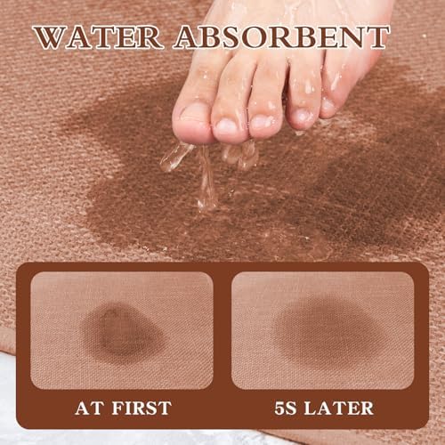 chakme Bathroom Rugs Mat 36x24, Ultra Thin Non Slip Bath Mat Large Quick Dry Absorbent Bath Mat for Bathroom, (Dark Pink, 36"x24") - Image 3