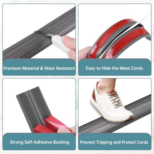 LSGCQ Floor Cord Cover Self Adhesive Cord Hider Floor Cable Management - Image 3