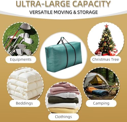 Extra Large travel duffel bag with Strong Handles, Waterproof duffel bag, Durable Zippers, Extra Large Storage Totes for Space Saving and Moving Supplies - Image 6